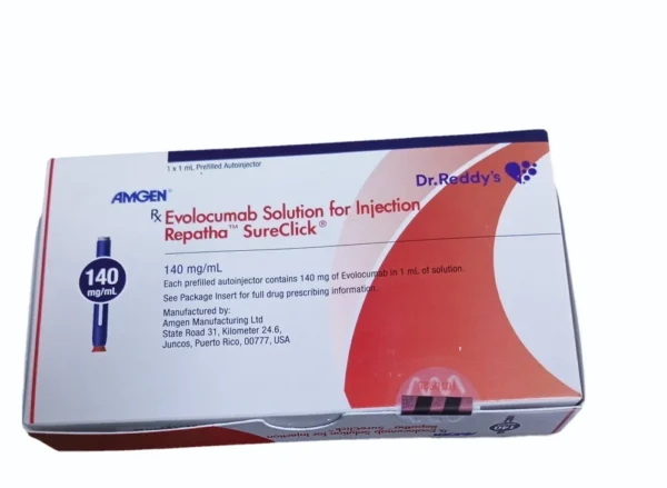 Repatha autoinjector - Injectable medication for lowering LDL cholesterol and protecting heart health.